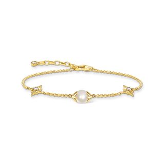 Thomas Sabo + Bracelet Pearl With Stars Gold