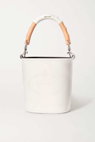 Prada + Embossed Leather Bucket Bag