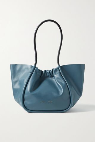 Proenza Schouler + Ruched L Two-Tone Leather Tote
