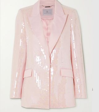 Ralph and Russo + Sequined Satin-Crepe Blazer