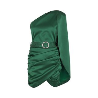 Lavish Alice + Emerald One-Shoulder Satin Mini Dress