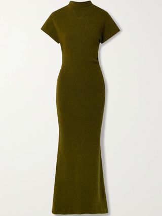 Proenza Schouler + Asymmetric Merino Wool-Blend Maxi Dress