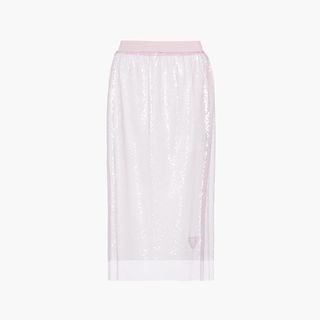 Prada + Sequin Tulle Midi Skirt