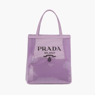 Prada + Small Sequined Mesh Tote Bag