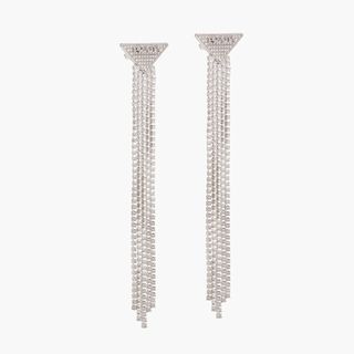 Prada + Crystal Logo Jewels Zirconia Earrings