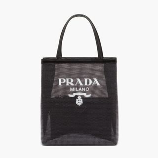 Prada + Small Sequined Mesh Tote Bag