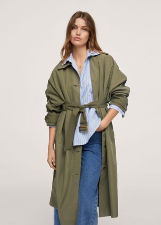 Mango + Cotton Trench Coat With Quilted Lining