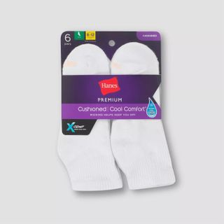 Hanes + Premium 6 Pack Cushioned Ankle Socks