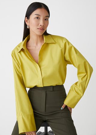 & Other Stories + Padded Shoulder Cotton Shirt