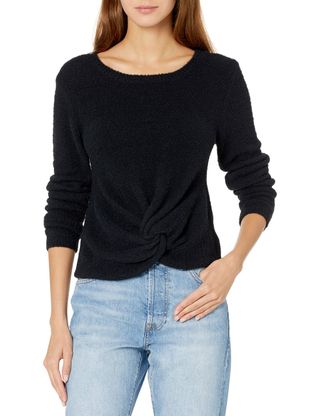 The Drop + Eloise Long Sleeve Twist Front Cozy Cropped Sweater