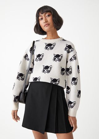 & Other Stories + Jacquard Knit Cat Sweater