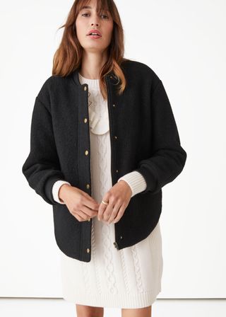 & Other Stories + Oversized Wool Bomber Jacket