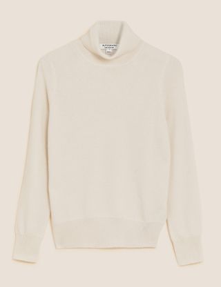 Marks and Spencer + Pure Cashmere Roll Neck Jumper