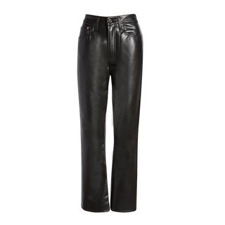 Agolde + Relaxed Fit Mid Rise Bootcut Recycled Leather Pants