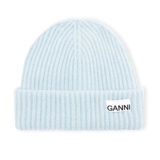 Ganni + Rib Recycled Wool Blend Beanie