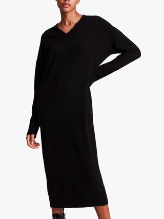 AllSaints + Britta Cashmere Blend Midi Dress