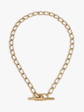 AllSaints + Chain Link Collar Necklace in Gold