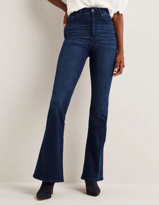 Boden + High Rise Fitted Flare Jeans