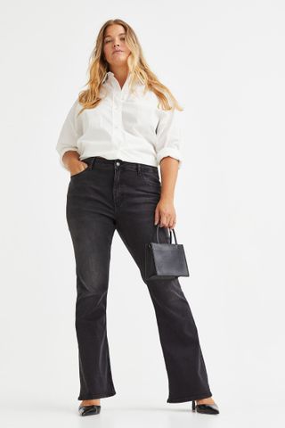 H&M+ + Flared Ultra High Jeans