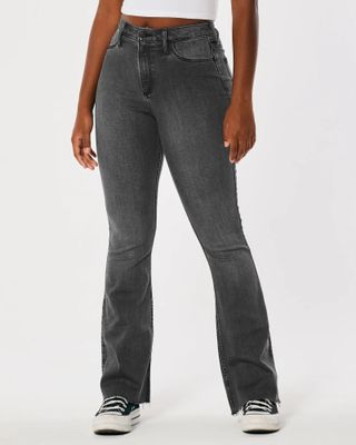 Hollister + Curvy High-Rise Faded Black Jeans