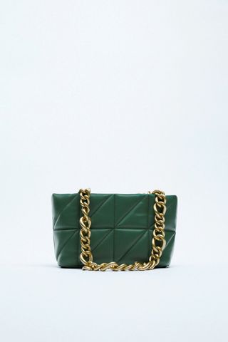 Zara + Quilted City Bag With Chain