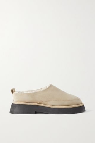 Wandler + Rosa Shearling-lined Suede Slippers