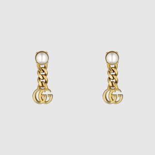 Gucci + Pearl Double G Earrings