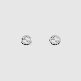 Gucci + Silver Interlocking G Earrings