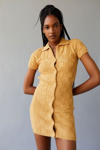 Urban Outfitters + Gen Knit Collar Button-Down Dress