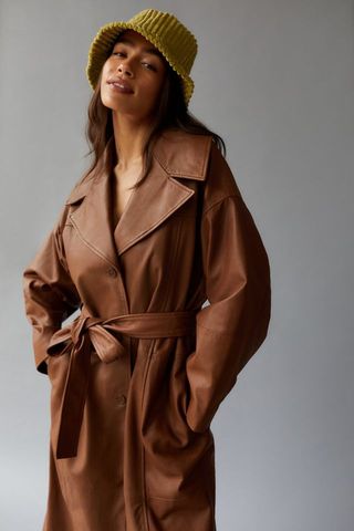 Deadwood + Olga Leather Trench Coat
