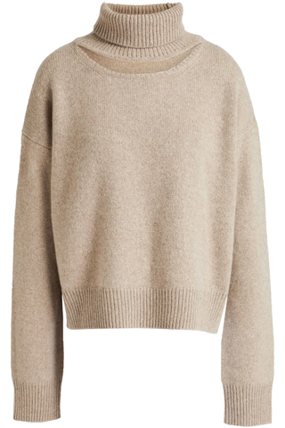 Rejina Pyo + Cutout Cashmere and Wool-Blend Turtleneck Sweater