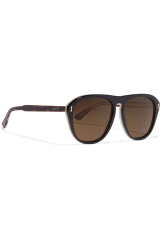 Gucci + Oversized Aviator-Style Acetate Sunglasses