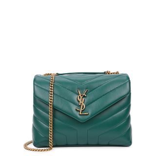 Saint Laurent + Loulou Small Teal Leather Cross-Body Bag