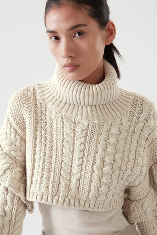 COS + Cropped Cable-Knit Jumper