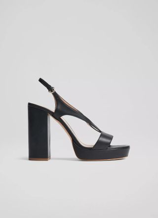 LK Bennett + Gigi Black Leather Sandals