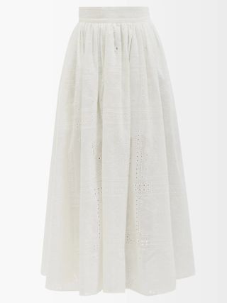 Hester Bly + Baagh Broderie-Anglaise Cotton Skirt