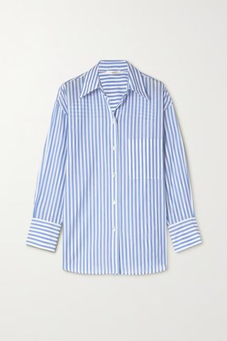 Vince + Striped Cotton-Voile Shirt
