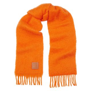 Loewe + Orange Logo Mohair-Blend Scarf