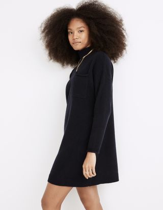 Madewell + (Re)sourced Cashmere Roll-Neck Mini Sweater Dress