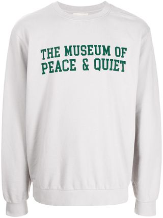Museum of Peace & Quiet + Logo-Print Round Neck Sweatshirt