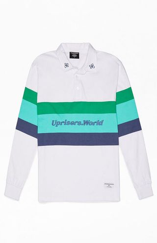 Uprisers + Triple Stripe Polo Long Sleeve Shirt