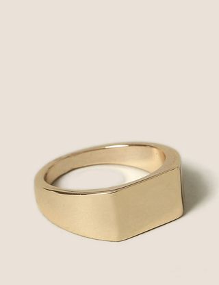 Marks and Spencer + Gold Tone Signet Ring