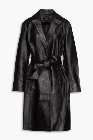 Muubaa + Belted Leather Coat