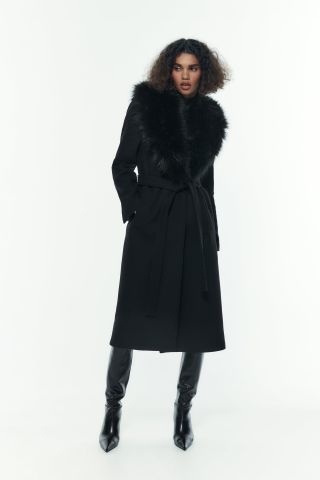 Zara + Long Premium Wool Blend Coat