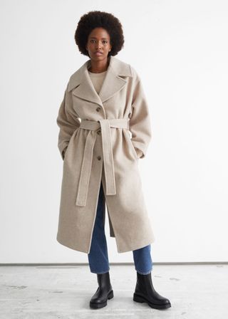 & Other Stories + Oversized Belted Wool Coat