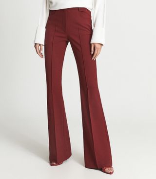 Reiss + Flo Dark Red Flared Trousers