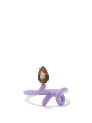 Bea Bongiasca + Baby Vine Quartz, Enamel and 9kt Gold Ring