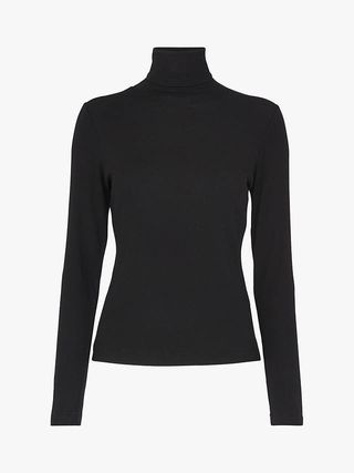 Whistles + Essential Polo Neck Jumper in Black