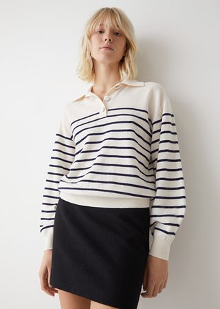 & Other Stories + Striped Polo Knit Sweater