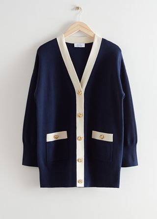 & Other Stories + Oversized Gold Button Cardigan